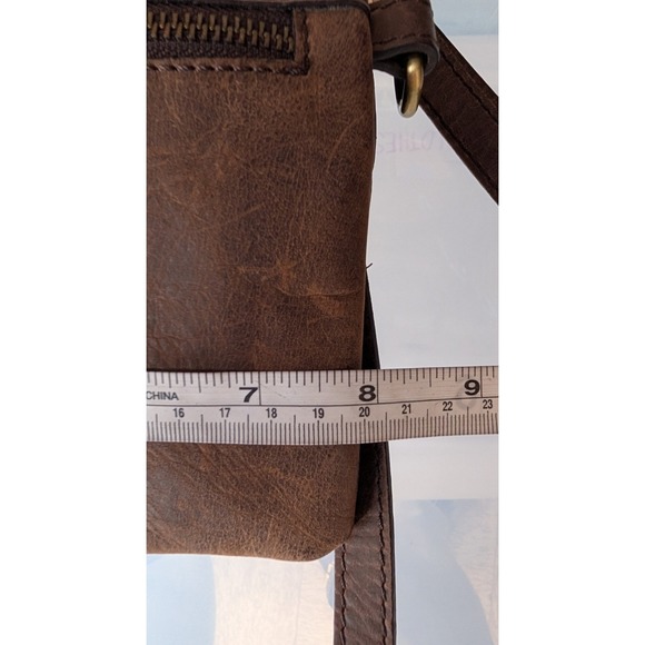 Born Rockforth Chocolate Brown Leather Convertible Crossbody Wristlet Wallet Bag - Picture 10 of 11